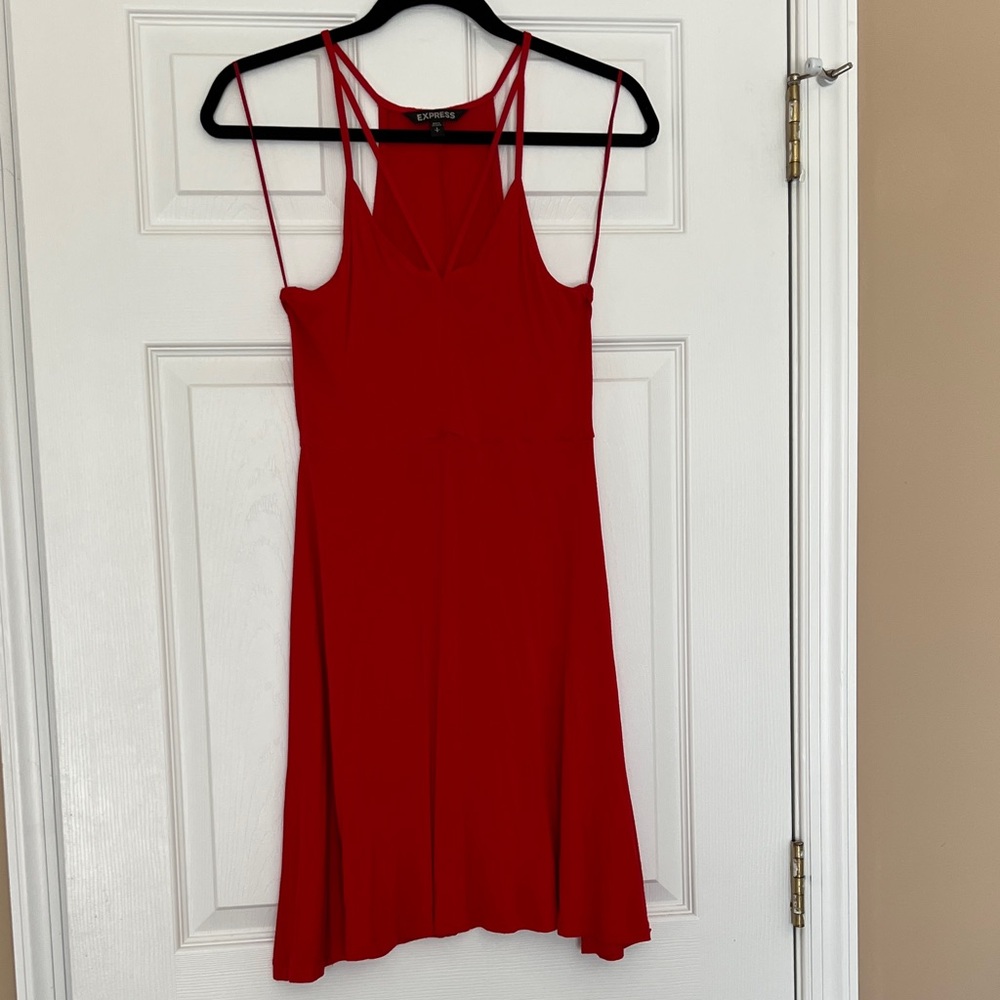 Express Strapless Red Dress